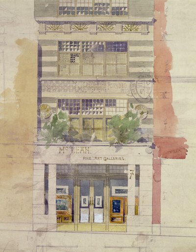 Conception pour la façade des McLean Fine Art Galleries, Haymarket, Londres - Edward William Godwin