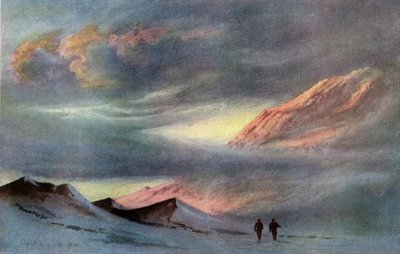 Un coucher de soleil depuis Hut Point, 2 avril 1911, 1913 - Charles Edward Wilson