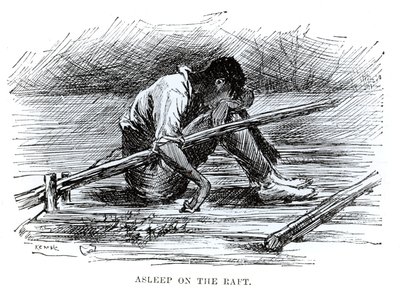 Endormi sur le radeau, illustration des 