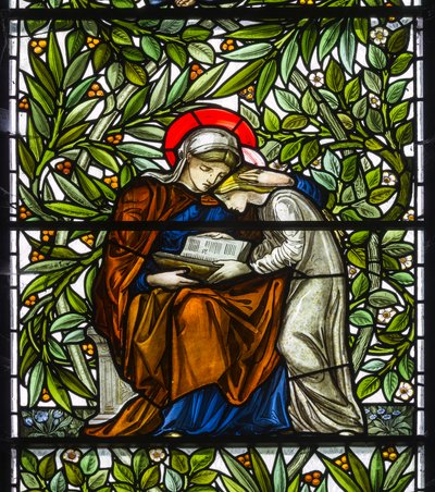 Nun Monkton, Sainte Marie, Morris Marshall & Faulkner & Co, William Morris, Edward Burne-Jones, Marie & Jésus Lisant - Edward and Morris Burne Jones