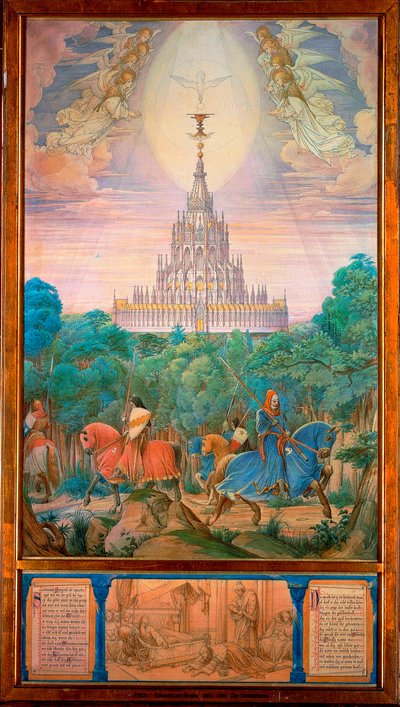 Le Temple du Saint Graal (aquarelle) - Edward von Steinle