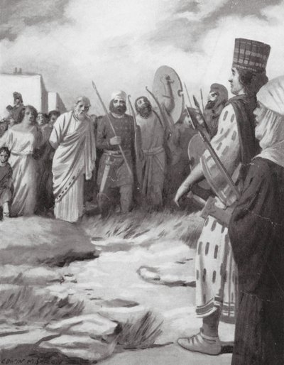 Crésus conduit devant Cyrus lors de la prise de Sardes - Edwin A. Morrow