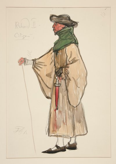 Un citoyen, croquis de costume pour Henry Irving - Edwin Austin Abbey