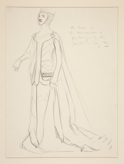 Une Dame, croquis de costume pour Henry Irving - Edwin Austin Abbey
