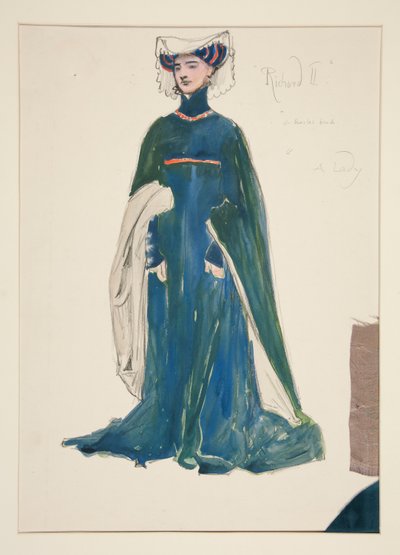 Une dame, croquis de costume pour Henry Irving - Edwin Austin Abbey