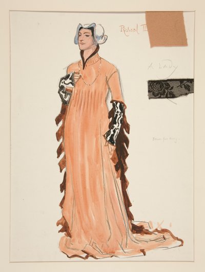 Une dame, esquisse de costume pour Henry Irving - Edwin Austin Abbey
