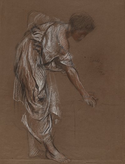 Femme courbée en robe classique - étude pour - Edwin Austin Abbey