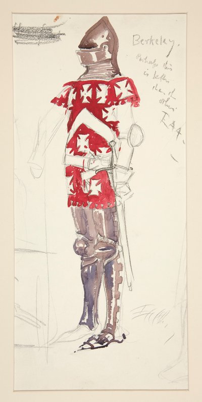 Berkeley, croquis de costume pour Henry Irving - Edwin Austin Abbey