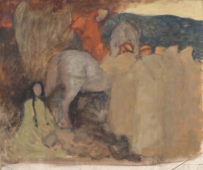 Étude compositionnelle, possiblement pour Galahad quitte la terre, dans La Quête et l