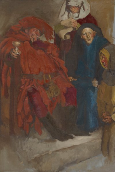 Étude de composition, possiblement pour Les Joyeuses Commères de Windsor - Edwin Austin Abbey