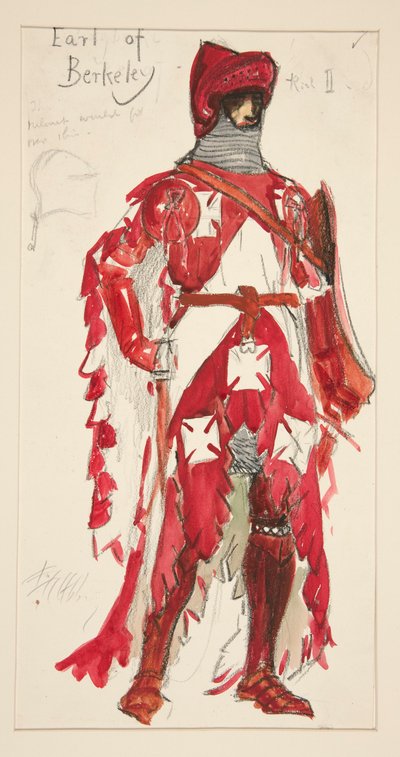 Comte de Berkeley, croquis de costume pour Henry Irving - Edwin Austin Abbey