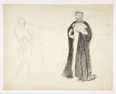 Première étude pour le Roi Jean - Edwin Austin Abbey
