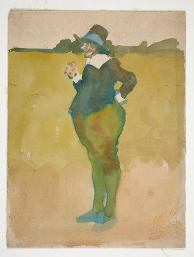 Homme gros dans un paysage - Edwin Austin Abbey