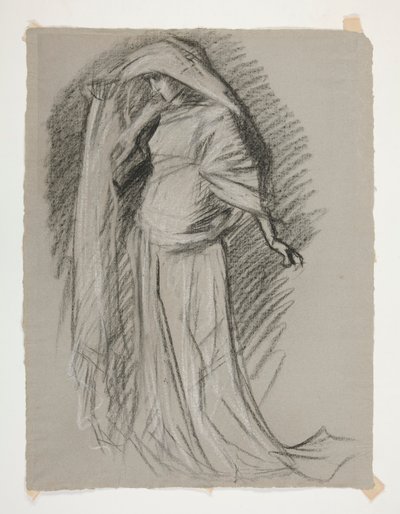 Étude de figure pour le Château des Demoiselles, de La Quête du Saint Graal (une série de quinze peintures pour la Bibliothèque publique de Boston, achevée en 1901) - Edwin Austin Abbey