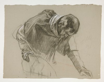 Étude de figure pour le Roi Arthur - Edwin Austin Abbey