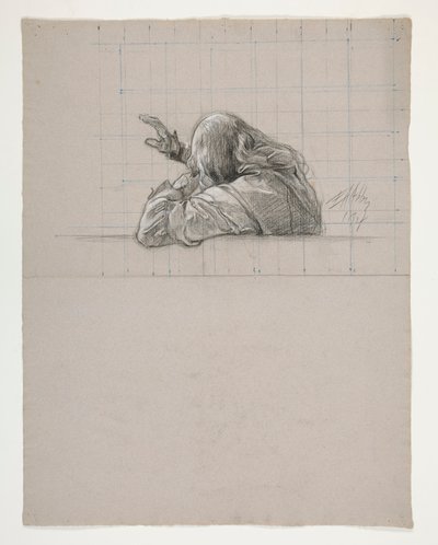 Étude de figure pour le roi Arthur - Edwin Austin Abbey