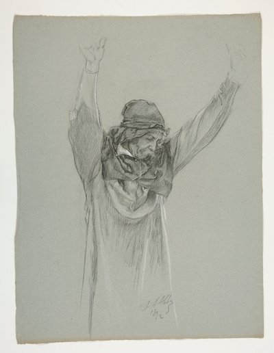 Étude de figure pour le roi Arthur - Edwin Austin Abbey