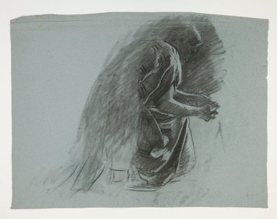 Étude de figure pour Sir Lancelot et Sir Bors équipant Galahad de ses éperons, de La Quête du Saint Graal (deuxième d