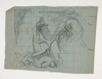 Étude de figure pour les Sept Péchés Capitaux, de La Quête du Saint Graal (une série de quinze peintures pour la Bibliothèque Publique de Boston, achevée en 1901) - Edwin Austin Abbey