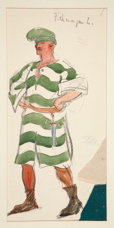 Poissonnier, croquis de costume pour Henry Irving - Edwin Austin Abbey