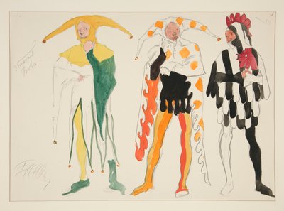 Fous, croquis de costume pour Henry Irving - Edwin Austin Abbey