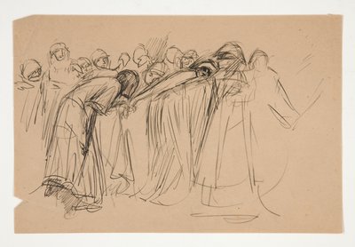 Galahad et les Vertus captives, étude pour La Quête du Saint Graal (série de quinze peintures pour la Bibliothèque publique de Boston, achevée en 1901) - Edwin Austin Abbey