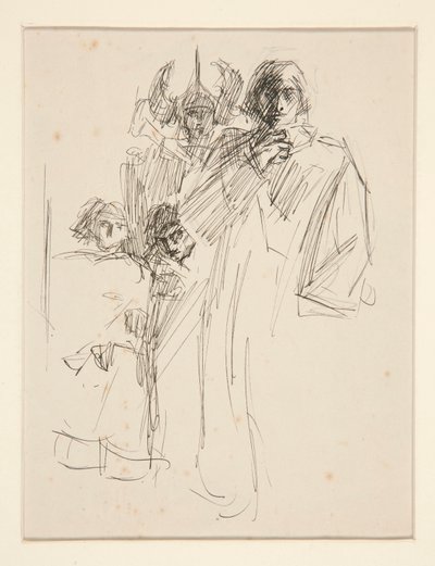 Galahad au château, étude pour La Quête du Saint Graal (série de quinze peintures pour la bibliothèque publique de Boston, achevée en 1901) - Edwin Austin Abbey