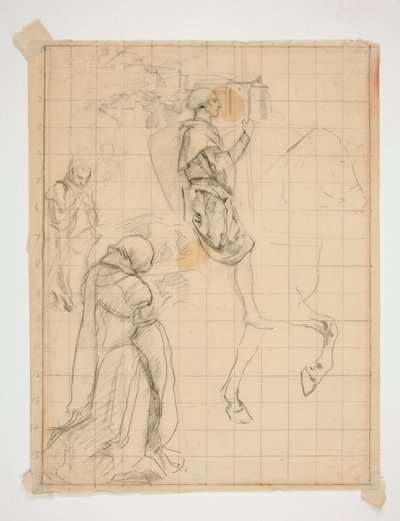 Galahad à cheval : étude - Edwin Austin Abbey