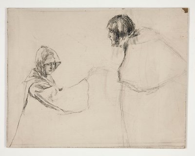 Isabella et le Duc (étude pour .1108), de Mesure pour Mesure - Edwin Austin Abbey