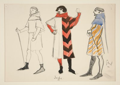 Jongleur et gentilhomme, croquis de costume pour Henry Irving - Edwin Austin Abbey