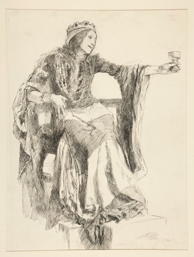 Lady Macbeth, Acte III, scène iv, Macbeth - Edwin Austin Abbey