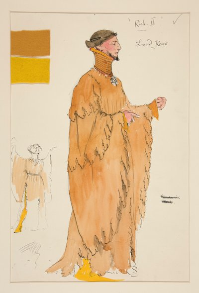 Lord Ross, croquis de costume pour Henry Irving - Edwin Austin Abbey