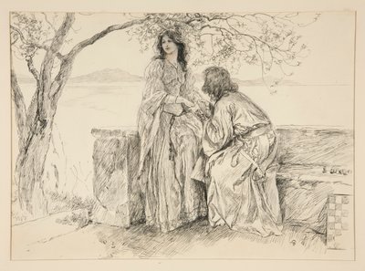 Miranda et Ferdinand, illustration pour Acte V, Scène i, La Tempête - Edwin Austin Abbey