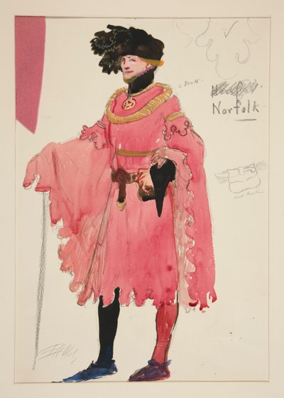 Norfolk, croquis de costume pour Henry Irving - Edwin Austin Abbey