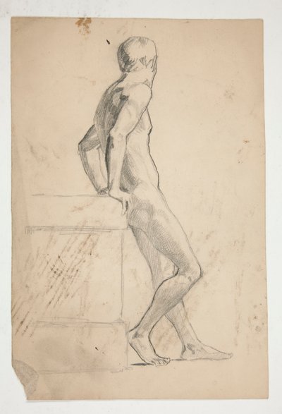 Étude de figure masculine nue, classe de dessin - Edwin Austin Abbey