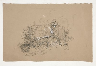 Jardin envahi (?) cimetière (?) - Edwin Austin Abbey