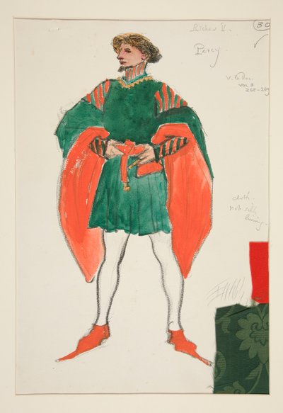 Percy, croquis de costume pour Henry Irving - Edwin Austin Abbey