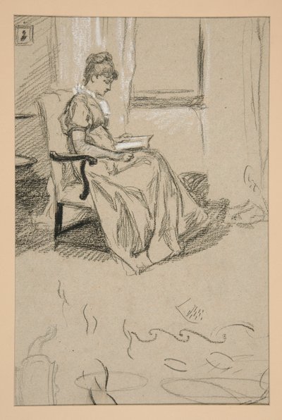 Portrait de Mme Abbey, lisant - Edwin Austin Abbey