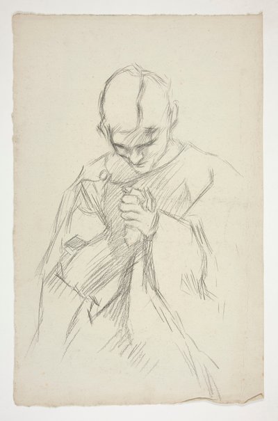 Figure en robe, priant : étude pour la série murale La quête du Saint Graal à la bibliothèque publique de Boston - Edwin Austin Abbey