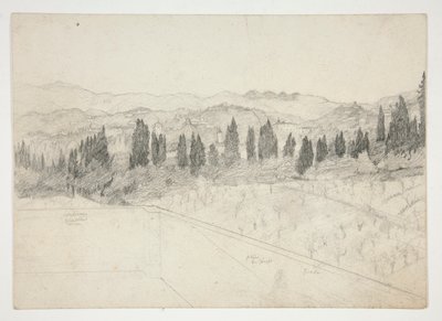 Paysage romain (?) vu du balcon (recto) ; Paysage marin (verso) - Edwin Austin Abbey