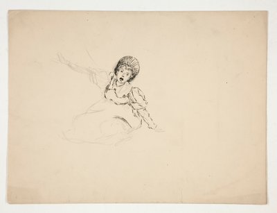 Femme criant (étude pour .3439), esquisse pour Le Chant du Homard - Edwin Austin Abbey