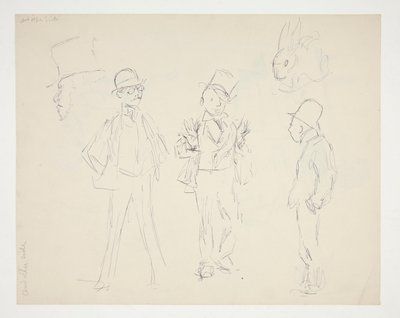 Feuille de croquis de figures - Edwin Austin Abbey
