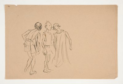 Croquis de trois hommes (étude pour 1937.1072?), de Merchant of Venice - Edwin Austin Abbey
