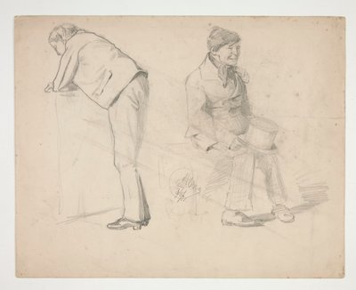 Esquisse de deux hommes - illustration non identifiée - Edwin Austin Abbey