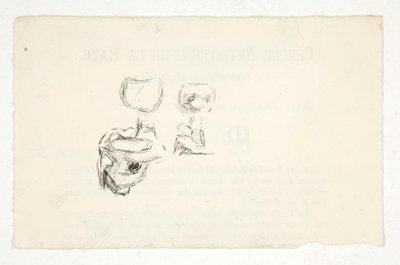 Croquis de mains tenant des verres de vin - Edwin Austin Abbey