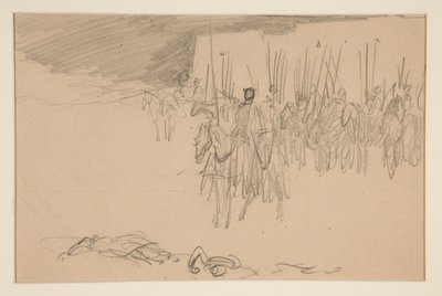 Soldat à cheval (illustration non identifiée) - Edwin Austin Abbey