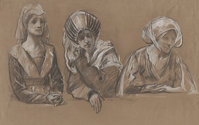 Études de 3 femmes pour la Bourse Royale - Edwin Austin Abbey