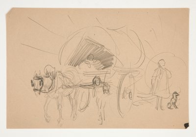 Étude pour illustration pour Oliver Goldsmith - Edwin Austin Abbey