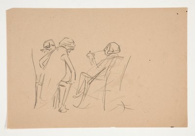 Étude pour .1207 - illustration pour Oliver Goldsmith - Edwin Austin Abbey
