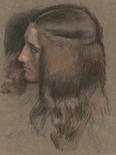 Étude pour la tête de Hamlet dans Hamlet - Edwin Austin Abbey